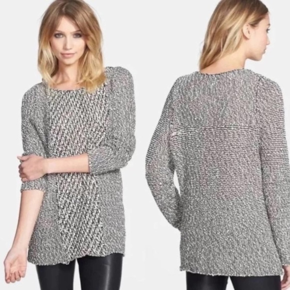 Revolve Dre Black and White Knit Sweater Oversized
